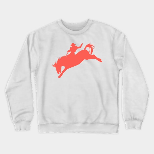 Bronco Rider 1: Sunset Orange Crewneck Sweatshirt by ziafrazier